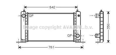 AVA FIAT Радіатор системи охолодження STILO 1.4 16V 2004-01-01 - 2006-11-01 для Fiat AVA COOLING FTA2243 фото товару