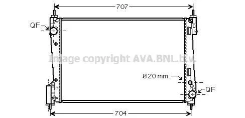 <strong>AVA OPEL Радіатор сист. охолодження двиг. Corsa D, Fiat Grande Punto 1.3d 06- AVA COOLING FTA2311 (фото 1)</strong>