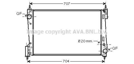 AVA OPEL Радіатор сист. охолодження двиг. Corsa D, Fiat Grande Punto 1.3d 06- AVA COOLING FTA2311 фото товару