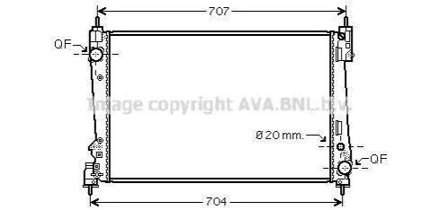 <strong>Радіатор охолодження двигуна Fiat Doblo 10> 1,6-2,0 MJet MT AC+/-, Opel Combo 1,6-2,0 CDTI 12> AC+/- AVA AVA COOLING FTA2312 (фото 1)</strong>