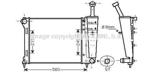 <strong>AVA FORD Радіатор системи охолодження двигуна KA 1.2 08-, FIAT AVA COOLING FTA2345 (фото 1)</strong>