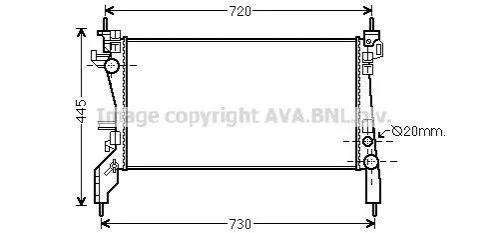 <strong>Радіатор охолодження двигуна Fiat Fiorino (07-)/Citroen Nemo (08-)/Peugeot Bipper (07-) 1.3 JTD Multijet AVA AVA COOLING FTA2380 (фото 1)</strong>