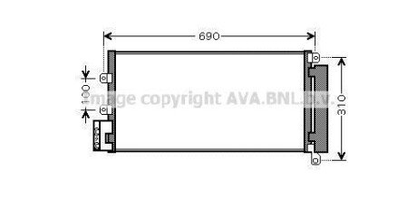 AVA FIAT Радіатор кондиціонера (конденсатор) Linea 1.3/1.6D 07- AVA COOLING FTA5356D фото товара