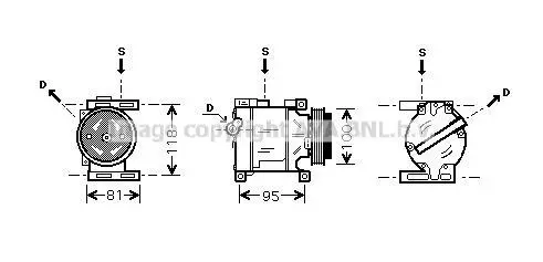 <strong>Компресор кондиціонера Fiat 500 (08-), Doblo (01-), Punto (00-) AVA AVA COOLING FTAK090 (фото 1)</strong>