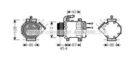 AVA CITROEN Компресор кондиціонера JUMPER II 3.0 06-, FIAT, PEUGEOT AVA COOLING FTAK366 фото товара