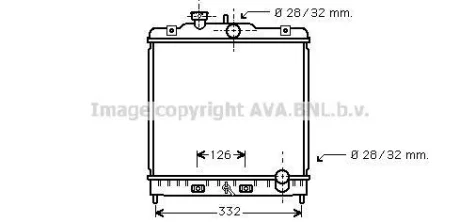AVA HONDA Радіатор сист. охолодження двигуна Civic V,VI, HR-V 1.3/1.6 91- для AVA COOLING HD2121 фото товару