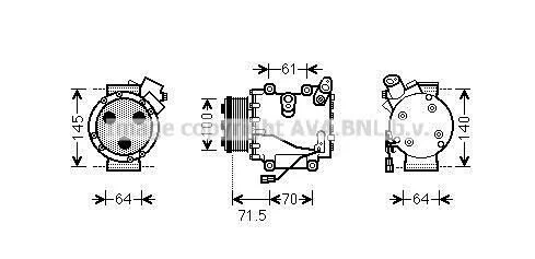 <strong>AVA HONDA Компресор кондиціонера CIVIC VIII 2.2 CTDi 05- AVA COOLING HDAK235 (фото 1)</strong>