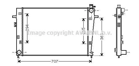 <strong>Радіатор, Система охолодження двигуна AVA COOLING HY2204 (фото 1)</strong>