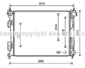 Радіатор охолодження двигуна Hyundai Accent (11-17) 1.6 CRDi AT AVA AVA COOLING HY2270 фото товару