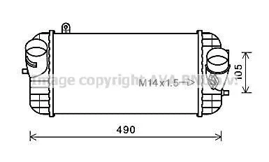 <strong>AVA HYUNDAI Інтеркулер GRAND SANTA FE 2.2 13-, SANTA FE III 2.0, 2.2 12-, KIA AVA COOLING HY4326 (фото 1)</strong>