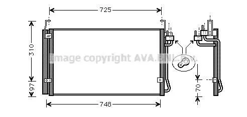<strong>Радіатор кондиціонера Hyundai Terracan (01-), Trajet (99-) AVA AVA COOLING HY5071D (фото 1)</strong>