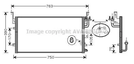 Радіатор кондиціонера для Hyundai AVA COOLING HY5135 фото товару