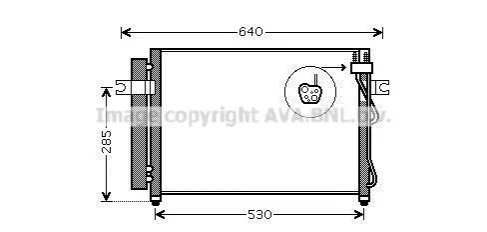 <strong>AVA HYUNDAI Радіатор кондиціонера Getz 1.5CRDi 05- AVA COOLING HY5195D (фото 1)</strong>