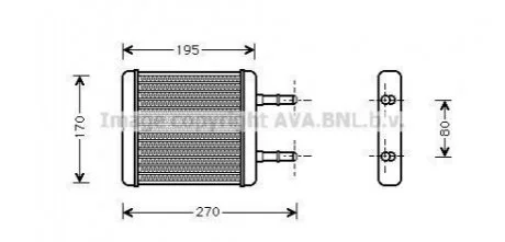 Теплообмінник, Система опалення салону для AVA COOLING HY6061 фото товару