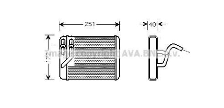 AVA HYUNDAI Радіатор опалення TRAJET 2.0 99-, HIGHWAY VAN 2.0 99- AVA COOLING HY6120 фото товара