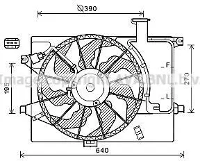 <strong>AVA HYUNDAI Вентилятор радіатора Elantra 1.6 11-, Kia Cerato 1.6/2.0 13- AVA COOLING HY7567 (фото 1)</strong>