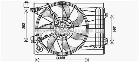 AVA HYUNDAI Вентилятор радіатора (дифузор в зборі) TUCSON 2.7 04-, KIA AVA COOLING HY7572 фото товара