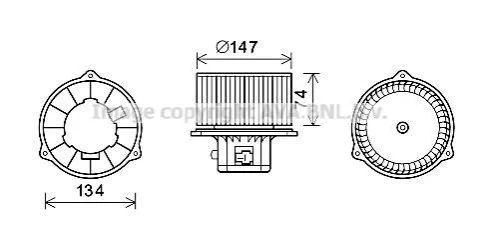 <strong>Вентилятор обігрівача салону Hyundai Santa Fe 2.0i 2.4i 2.7i (00-) AVA AVA COOLING HY8354 (фото 1)</strong>