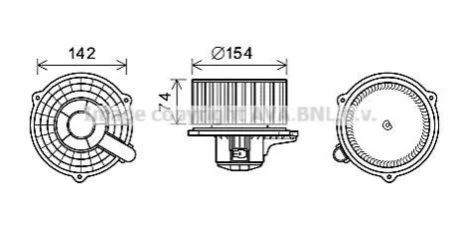 Вентилятор обігрівача салону Hyundai Grand Starex, H-1 (07-) AVA для AVA COOLING HY8425 фото товару