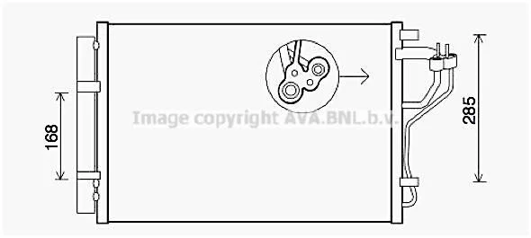 <strong>AVA HYUNDAI Радіатор кондиціонера (конденсатор) з осушувачем ELANTRA V 1.6, 1.8 10-, i30 1.4, 1.6 11- AVA COOLING HYA5308D (фото 1)</strong>