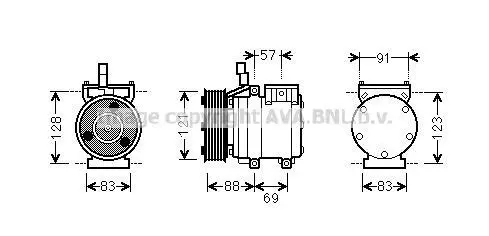 <strong>AVA HYUNDAI Компресор кондиціонера H-1 / STAREX 2.5 CRDi 02- AVA COOLING HYAK258 (фото 1)</strong>