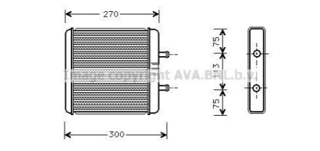 Радиатор отопителя салона Iveco Daily 01>06 MT-AT AC+/- AVA COOLING IV6048 (фото 1)