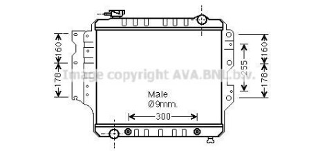 AVA JEEP Радіатор сист. охолодження двиг. WRANGLER 92-95 AVA COOLING JE2022 фото товару