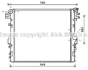 AVA JEEP Радіатор охолодження двиг. WRANGLER III 2.8, 3.6, 3.8 07- AVA COOLING JE2052 фото товару