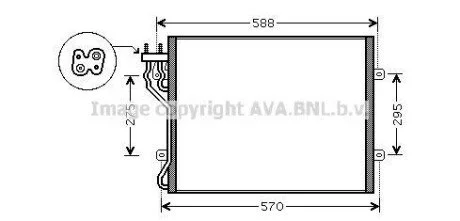 AVA JEEP Радіатор кондиціонера (конденсатор) CHEROKEE 2.4, 2.8, 3.7 01- для Jeep AVA COOLING JE5035 фото товару