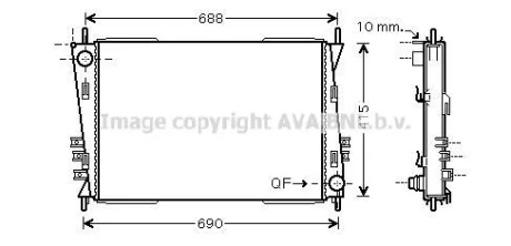 AVA JAGUAR Радіатор системи охолодження двигуна X-TYPE I 2.0-3.0 01- для AVA COOLING JRA2037 фото товару