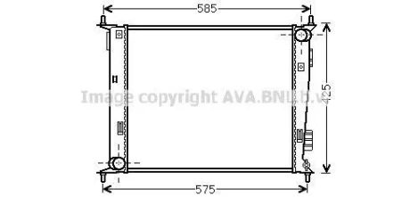 AVA KIA Радіатор сист. охолодження Soul 1.6 09- для KIA AVA COOLING KA2135 фото товару
