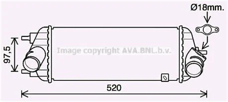 Інтеркулер HYUNDAI IX35 (2010) 1.7 CRDI (AVA) для AVA COOLING KA4281 фото товару