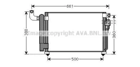 Радіатор кондиціонера для KIA AVA COOLING KA5082D фото товару