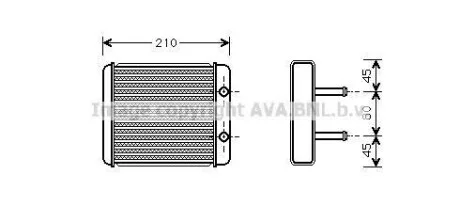 AVA KIA Радіатор опалення CARNIVAL 2.9 CRDI 99- для AVA COOLING KA6008 фото товару