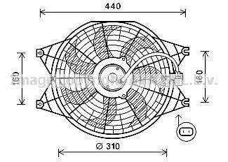Вентилятор радіатора KIA SORENTO (2003) (AVA) AVA COOLING KA7537 фото товару