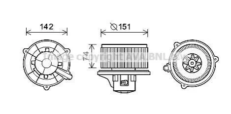 <strong>Вентилятор обігрівача салону Kia Rio (00-05) 1.3i 1.5i AVA AVA COOLING KA8224 (фото 1)</strong>