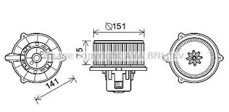 <strong>Вентилятор обігрівача салону Kia Cerato 1.6i 2.0i (04-) AVA AVA COOLING KA8247 (фото 1)</strong>