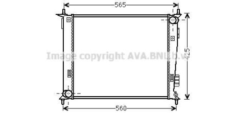 AVA KIA Радіатор системи охолодження двигуна SOUL I 1.6 09- AVA COOLING KAA2143 фото товару