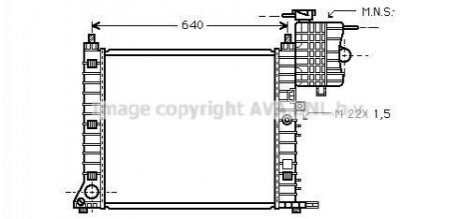 Радіатор, Система охолодження двигуна AVA COOLING MS2213 фото товару