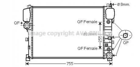 Радіатор охолодження двигуна AVA для Mercedes AVA COOLING MS2447 фото товару