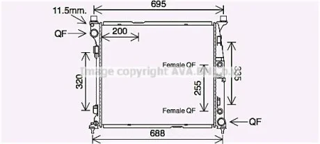 Радіатор охолодження двигуна для Mercedes AVA COOLING MS2694 фото товару