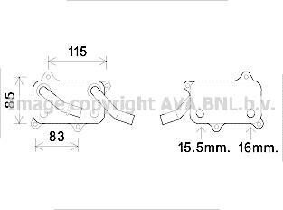 AVA DB Оливний радіатор W202/210/211, W163, 220, Vito AVA COOLING MS3555 фото товару