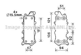 AVA DB Масляний радіатор C-class W203/204,E-class W211/212, W164/166, W221/222, Sprinter, Vito, Chrysler 300C AVA COOLING MS3685 фото товара