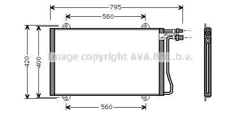 <strong>Конденсор кондиціонера MB SPRINT W901 MT/AT 95- (Ava) AVA COOLING MS5219 (фото 1)</strong>