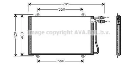 Конденсор кондиціонера MB SPRINT W901 MT/AT 95- (Ava) для Mercedes AVA COOLING MS5219 фото товару