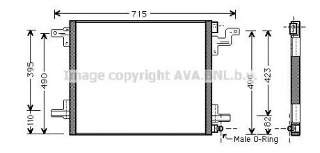 Радіатор кондиціонера MB ML W163 (98-) AVA для AVA COOLING MS5377 фото товару