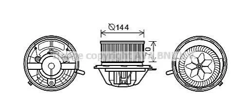 <strong>Вентилятор обігрівача салону MB A-class 169 04>12, B-class 245 05>11 AC+ AVA AVA COOLING MS8607 (фото 1)</strong>