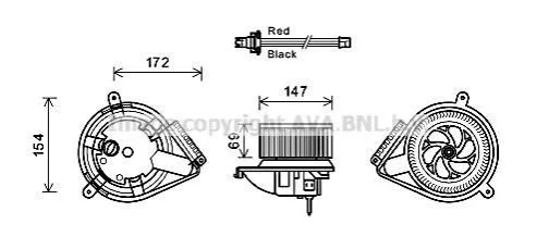 <strong>Вентилятор салону MB, VW (вир-во AVA) AVA COOLING MS8617 (фото 1)</strong>