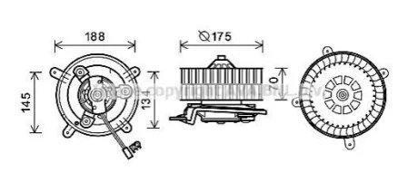 Вентилятор обігрівача салону Mercedes-Benz E-class (W210) (96-03) auto AC AVA для Mercedes AVA COOLING MS8621 фото товару