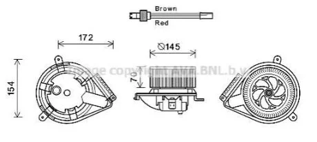 Вентилятор отопителя салона MB V638 AC+ AVA для Mercedes AVA COOLING MS8627 фото товара